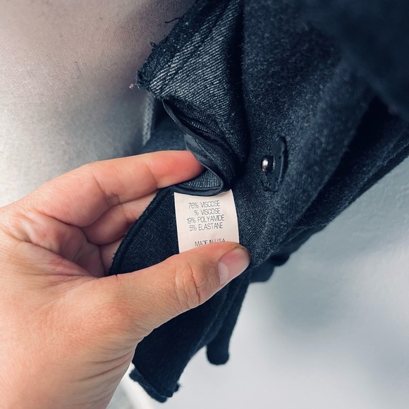 Theory Grey Ruffle Cape Off Shoulder Wrap Cardigan Coat - Picture 4 of 7